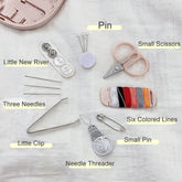 Mini Travel Sew Kit Beginner Mini Sewing Box Pocket Folding Sewing Kit, with Sewing Needle, Thread, Cutton, Pin, Scissors, Clip, Needle Threader - 1 Pc